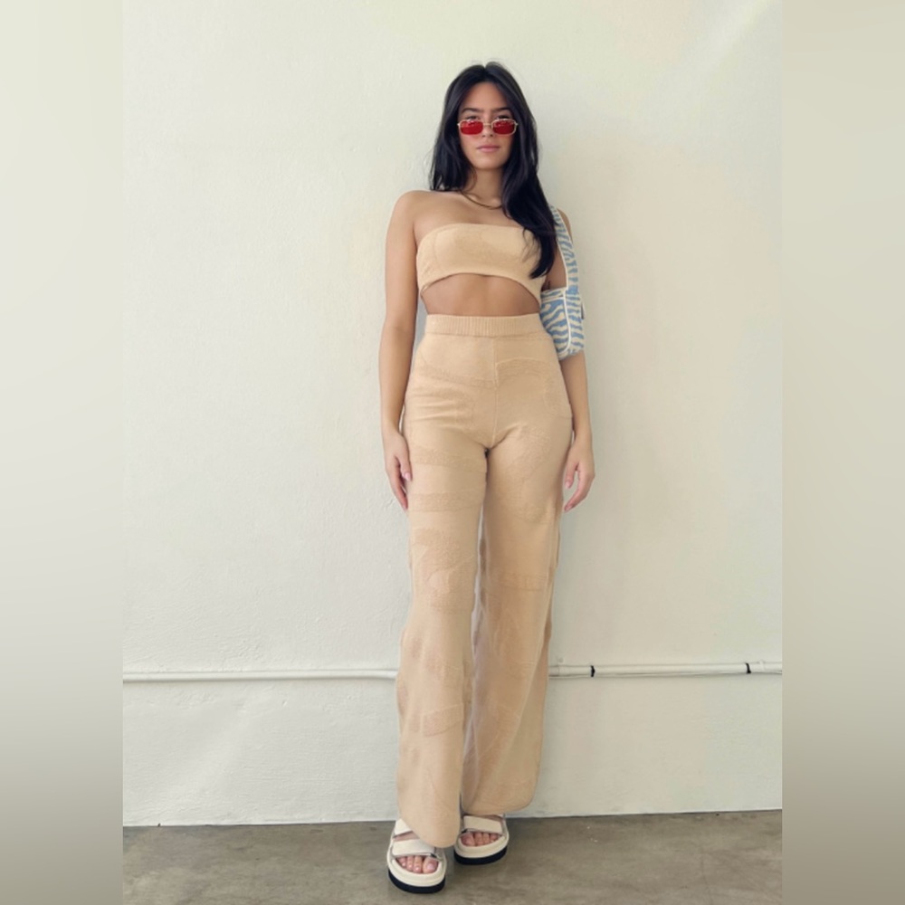 Textured Sweater Tube Top Set